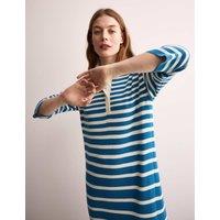 Merino Wool Rich Striped Midi Knitted Dress