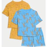 2pk Pure Cotton Animal Print Pyjama Sets (1-8 Yrs)