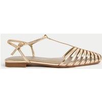 Ankle Strap T Bar Flat Pointed Sandals