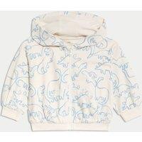 Pure Cotton Dinosaur Zip Hoodie (0-3 Yrs)