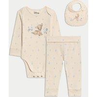3pc Pure Cotton Bambi Outfit and Bib (7lbs-9 Mths)
