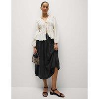 Linen Rich Maxi A-Line Skirt