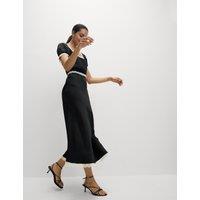 Lyocell Blend Leopard Print Square Neck Midaxi Tea Dress