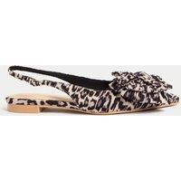 Leopard Print Flat Slingback Shoes