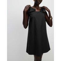 M&S Pure Cotton Bow Detail Mini Column Dress Black