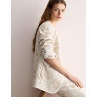 Cotton Rich Jacquard Collarless Jacket