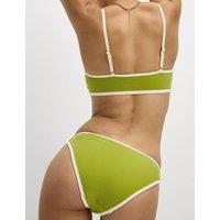 Contrast Trim High Leg Bikini Bottoms