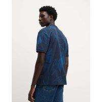 Pure Cotton Exploded Palm Print Polo Shirt