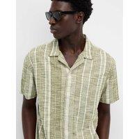 Regular Fit Easy Iron Cotton Blend Striped Shirt
