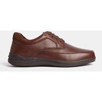 M&S Wide Fit Leather Apron Shoes Brown