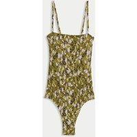 Floral Shirred Bandeau Swimsuit