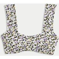 Floral Padded Sweetheart Neck Bikini Top