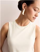 JAEGER Cotton Modal Blend Shell Top with Stretch Ivory