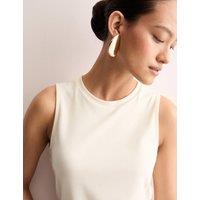 JAEGER Cotton Modal Blend Shell Top with Stretch Ivory
