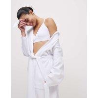 M&S Jersey Waffle Dressing Gown White