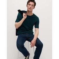M&S Regular Fit Pure Cotton Crew Neck T-Shirt Kingfisher