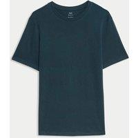 M&S Pure Cotton Regular Fit Crew Neck T-Shirt Kingfisher