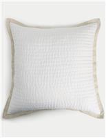 Linen Border Large Quilted Cushion