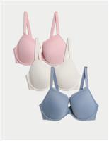 3pk Lace Trim Wired Extra Support Bras F-H