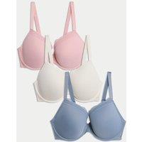 3pk Lace Trim Wired Extra Support Bras F-H