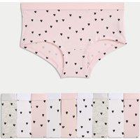 M&S 10 Pack Cotton with Stretch Heart Shorts (5-16 Yrs) Multi