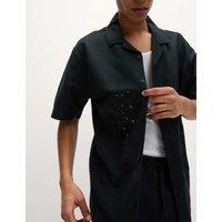 Cotton Blend Embroidered Palm Tree Shirt