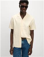 Regular Fit Cotton Rich Textured Shirt