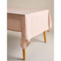 M&S Pure Linen Tablecloth Soft Pink