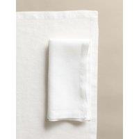 M&S Set of 2 Pure Linen Napkins White
