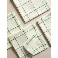 Set of 4 Pure Cotton Checked Napkins