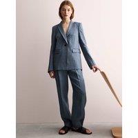Pure Linen Straight Pinstripe Blazer