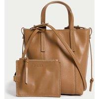 Leather Top Handle Cross Body Bag