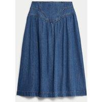 Denim Panelled Midaxi Skirt