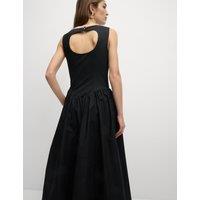 Pure Cotton Bubble Hem Midaxi Dress