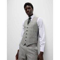 Slim Fit Wool Rich Check Waistcoat