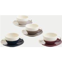 Set of 4 Coffee Studio Cups & Saucers