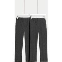 2pk Boys Easy Dressing School Trousers (3-18 Yrs)