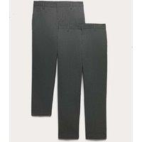 M&S 2 Pack Boys' Plus Fit Regular Leg School Trousers Grey