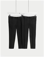 2 Pack Girls Plus Fit Regular Leg Trousers (2-18 Yrs)