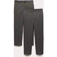 M&S 2 Pack Girls' Plus Fit Regular Leg Trousers (2-18 Yrs) Grey