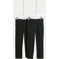 2 Pack Boys Easy Dressing School Trousers (3-18 Yrs)