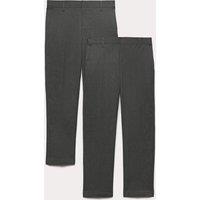 M&S 2 Pack Boys' Slim Leg School Trousers (2-18 Yrs) Grey