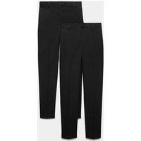 M&S 2 Pack Girls' Regular Leg Longer Length School Trousers (2-18 Yrs) Black