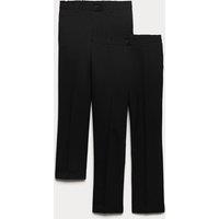 M&S 2 Pack Girls' Slim Leg School Trousers (2-18 Yrs) Black