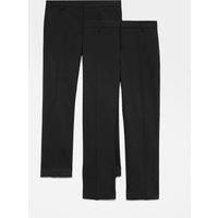 M&S 2 Pack Boys' Slim Leg Stretch School Trousers (2-18 Yrs) Black
