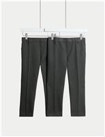 2pk Boys Regular Leg Plus Fit School Trousers