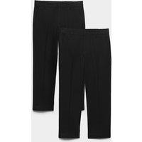 M&S 2 Pack Boys' Plus Fit Regular Leg School Trousers Black