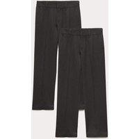 M&S 2 Pack Boys' Regular Leg School Trousers (2-18 Yrs) Charcoal