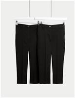 2 Pack Girls Regular Leg Trousers (2-18 Yrs)