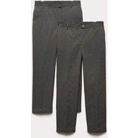 M&S 2 Pack Girls Regular Leg Trousers (2-18 Yrs) Grey